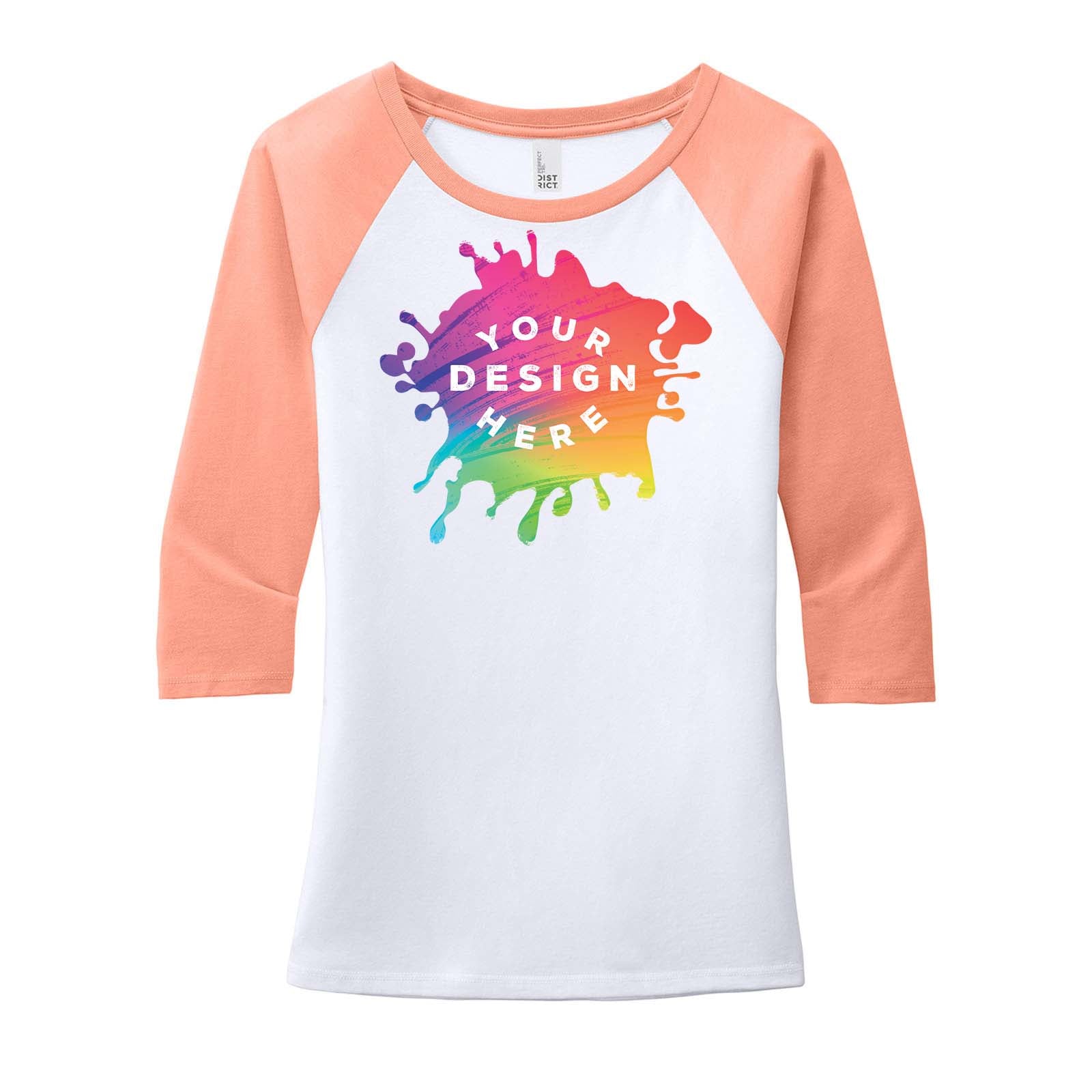 Custom District ® Women's Perfect Tri ® 3/4 Sleeve Raglan - Mato & Hash
