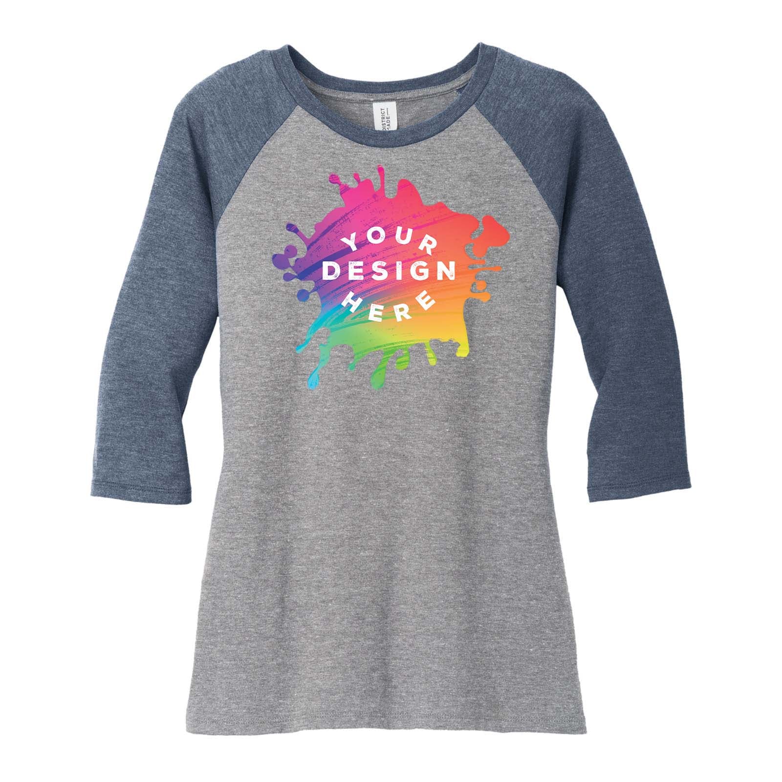 Custom District ® Women's Perfect Tri ® 3/4 Sleeve Raglan - Mato & Hash