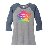 Custom District ® Women's Perfect Tri ® 3/4 Sleeve Raglan - Mato & Hash