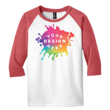 Custom District Youth Very Important Tee ® 3/4 Sleeve Raglan