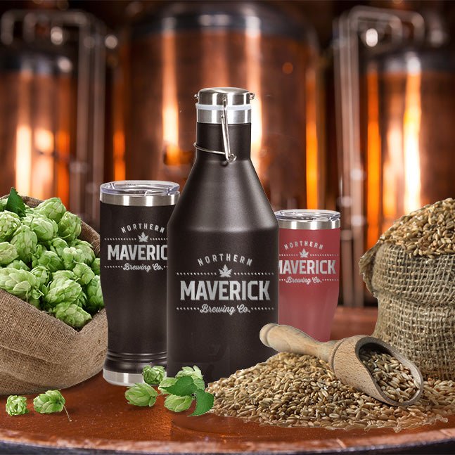 Custom-Engraved Black Vacuum Insulated Growler with Swing-Top Lid - Mato & Hash