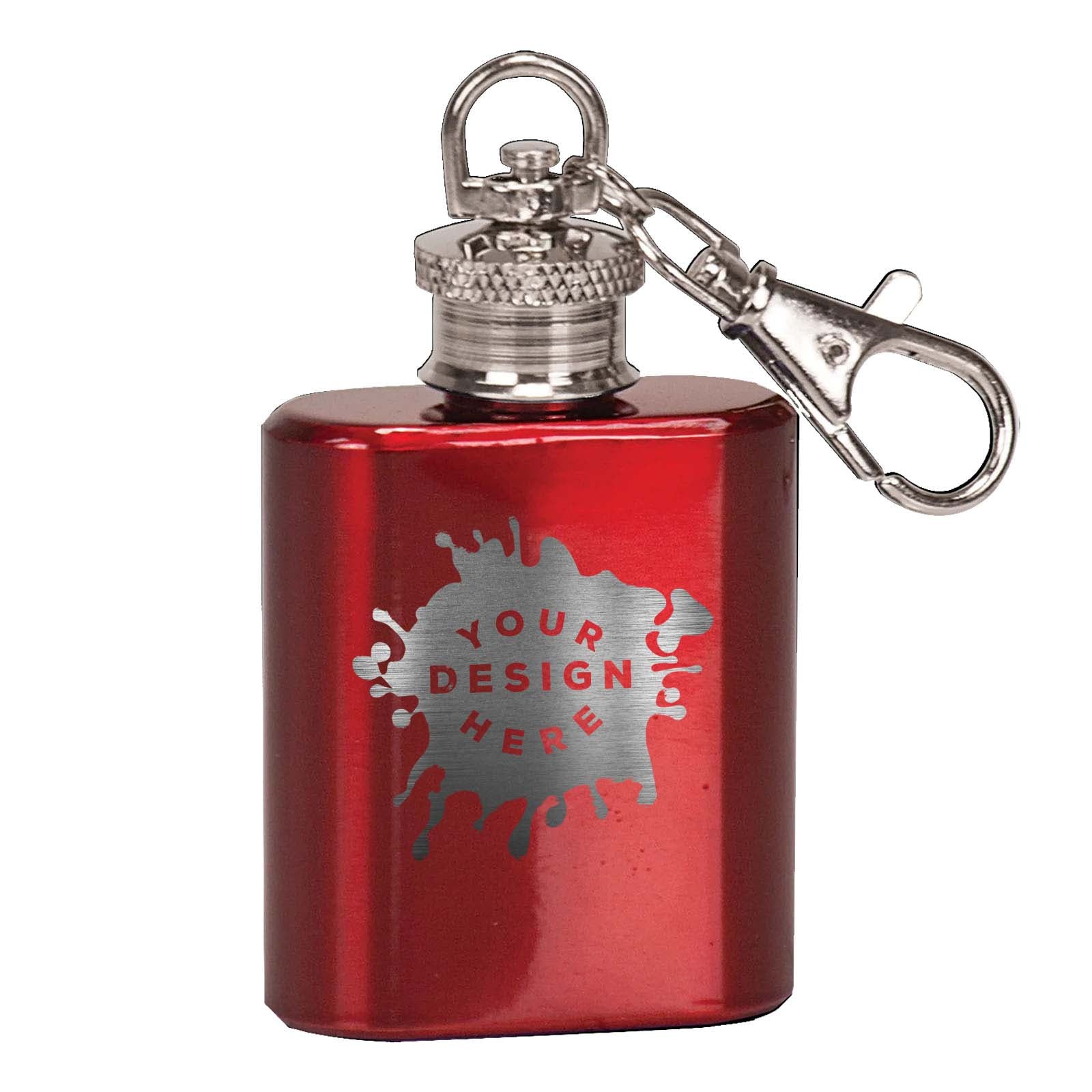 Custom Engraved Keychain Flasks - Five (5) Colors Available - Mato & Hash