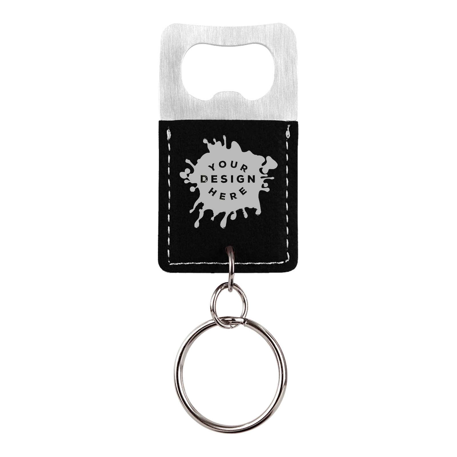 Custom-Engraved Leatherette Bottle Opener Keychain - Mato & Hash