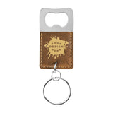 Custom-Engraved Leatherette Bottle Opener Keychain
