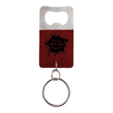 Custom-Engraved Leatherette Bottle Opener Keychain - Mato & Hash
