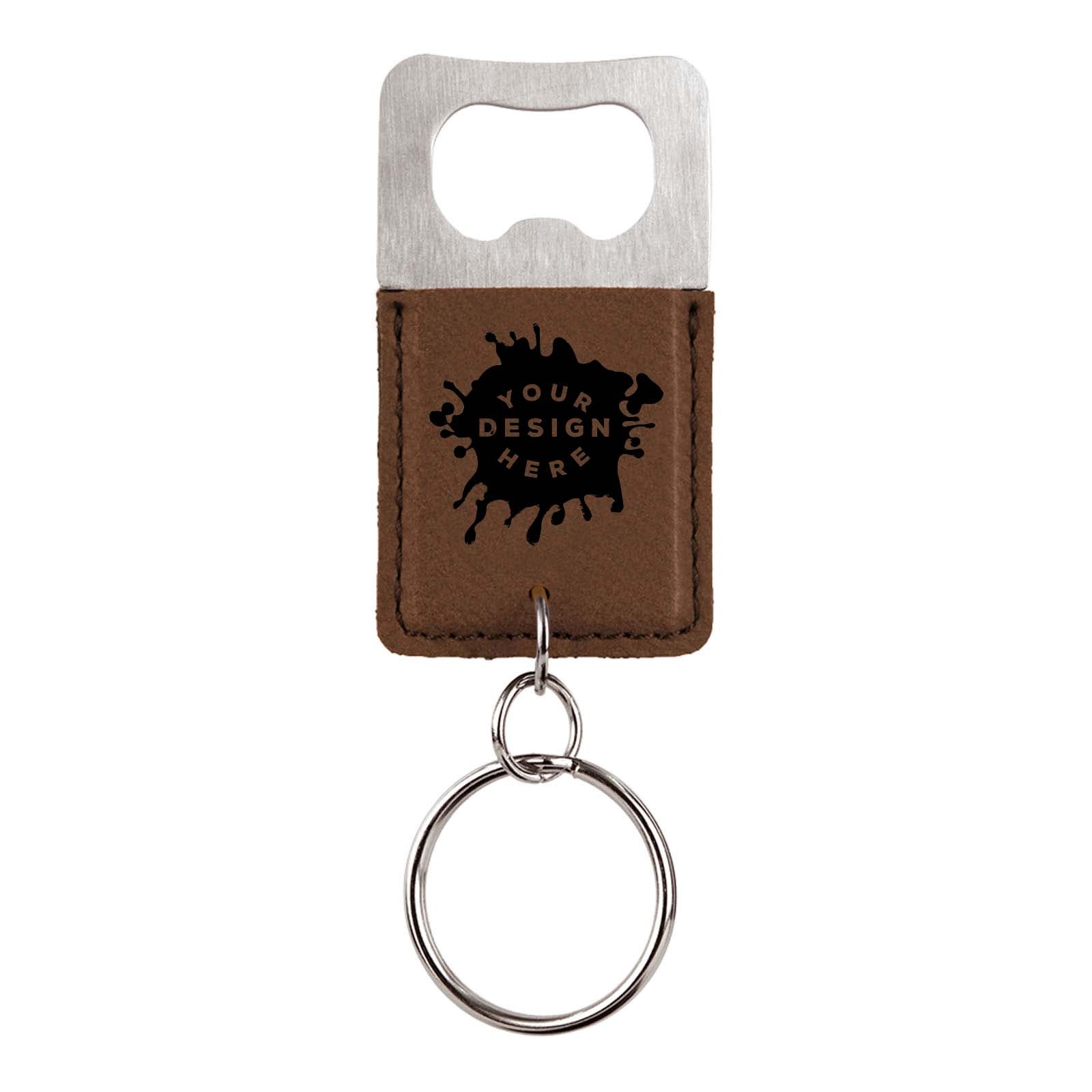 Custom-Engraved Leatherette Bottle Opener Keychain - Mato & Hash
