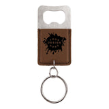 Custom-Engraved Leatherette Bottle Opener Keychain - Mato & Hash