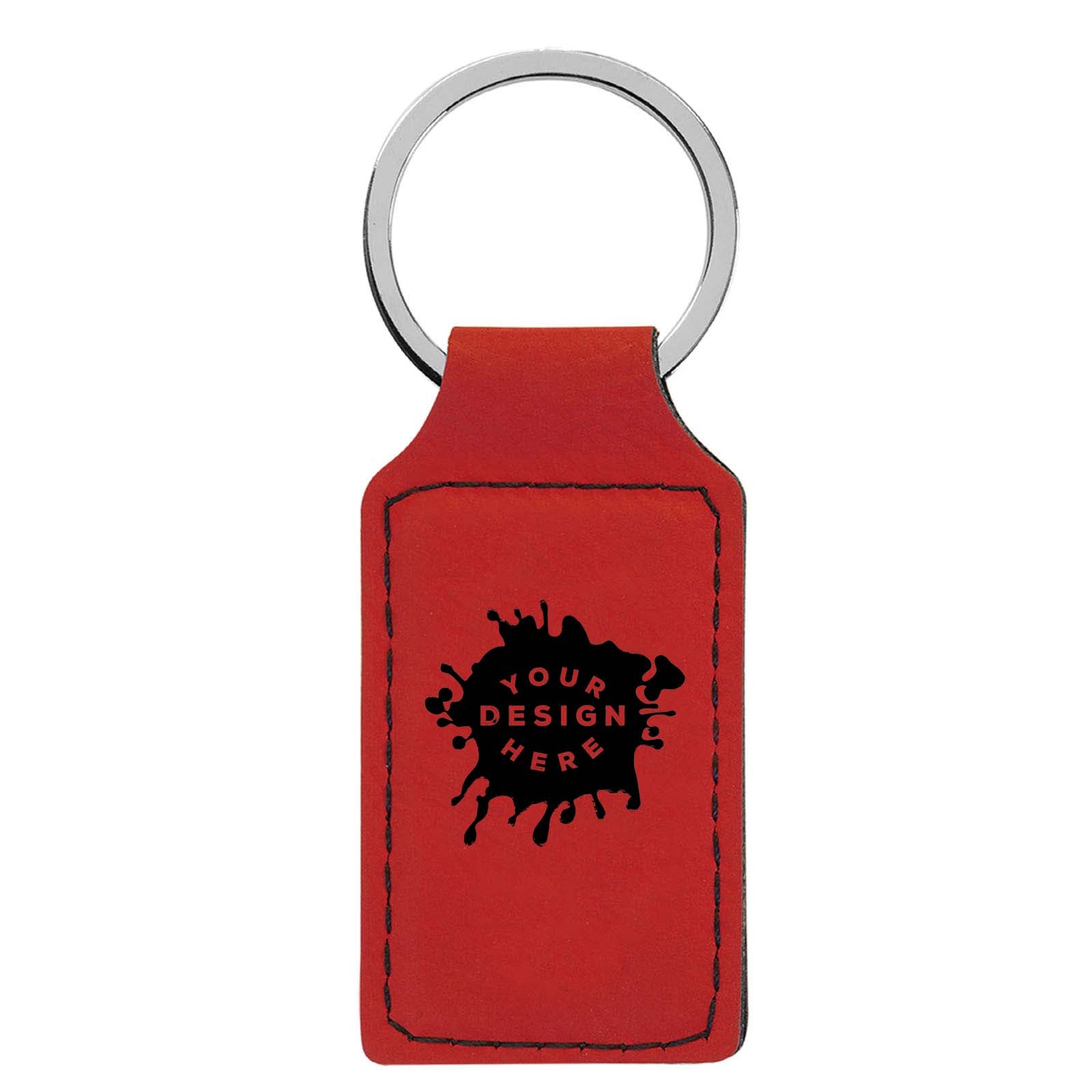 Custom-Engraved Leatherette Rectangle Keychain - Mato & Hash