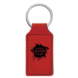 Custom-Engraved Leatherette Rectangle Keychain - Mato & Hash