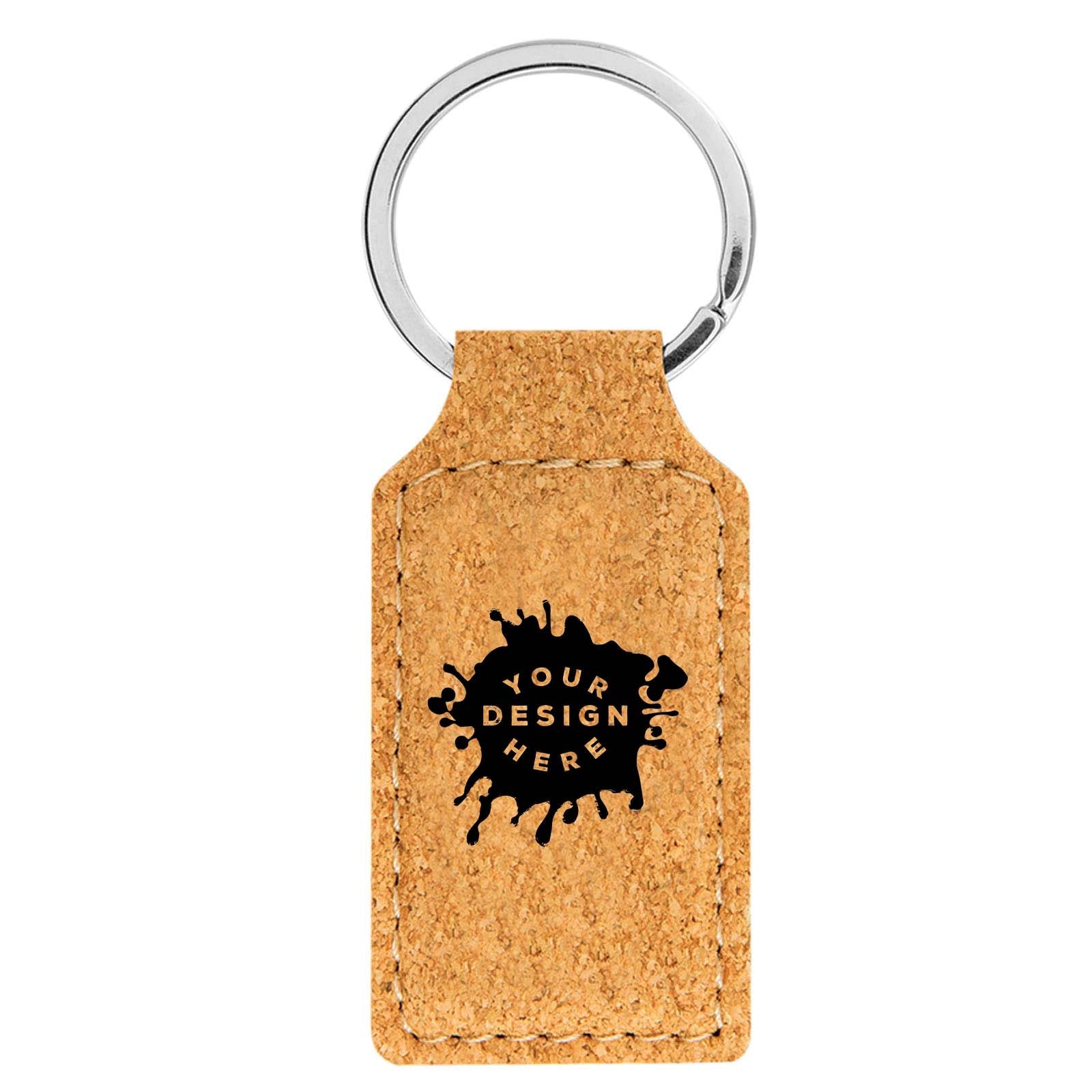 Custom-Engraved Leatherette Rectangle Keychain - Mato & Hash
