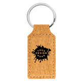 Custom-Engraved Leatherette Rectangle Keychain - Mato & Hash