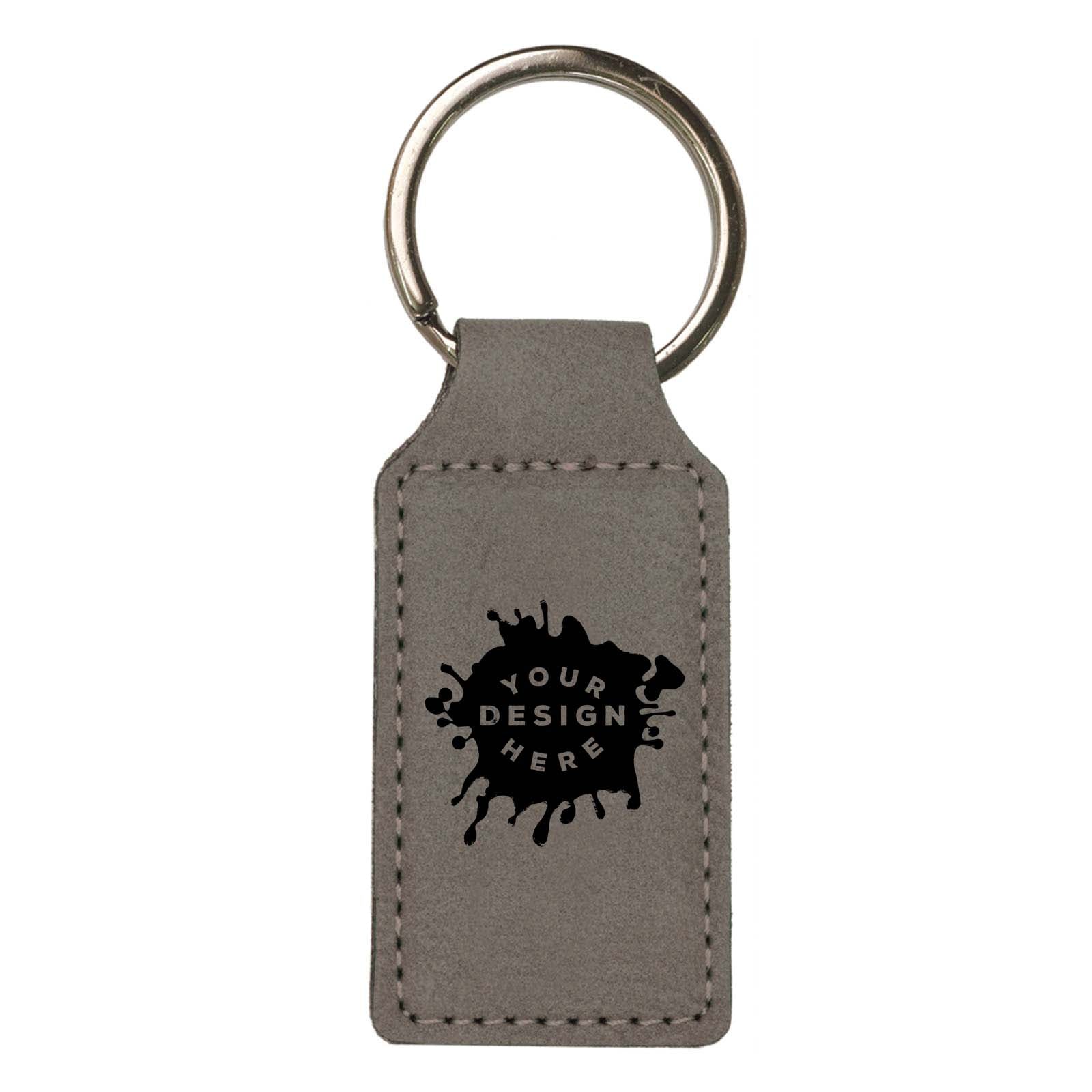 Custom-Engraved Leatherette Rectangle Keychain - Mato & Hash