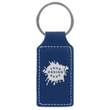 Custom-Engraved Leatherette Rectangle Keychain - Mato & Hash