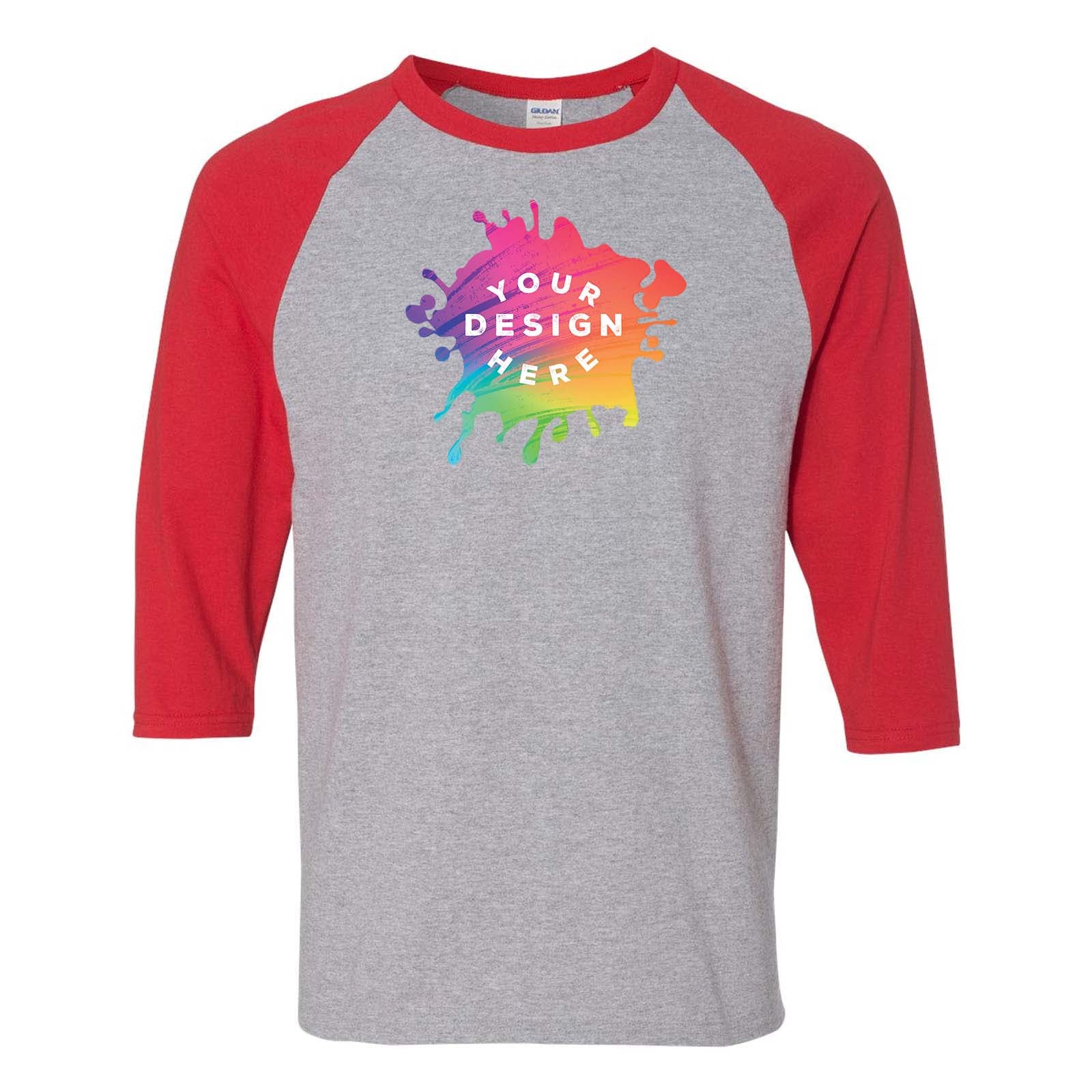 Custom Gildan Heavy Cotton™ Raglan Three-Quarter Sleeve T-Shirt - Mato & Hash