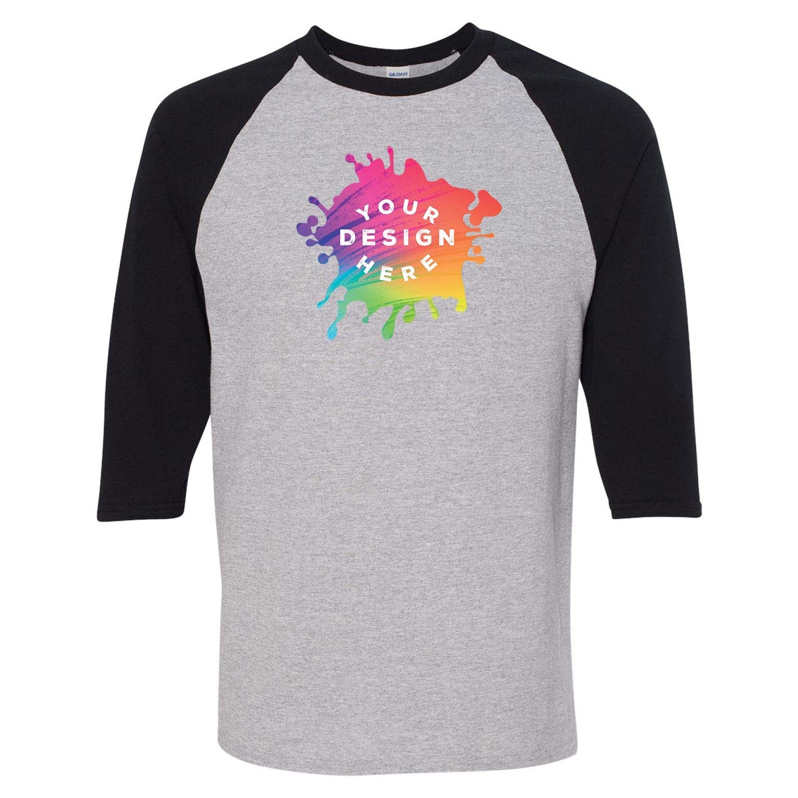 Custom Gildan Heavy Cotton™ Raglan Three-Quarter Sleeve T-Shirt - Mato & Hash