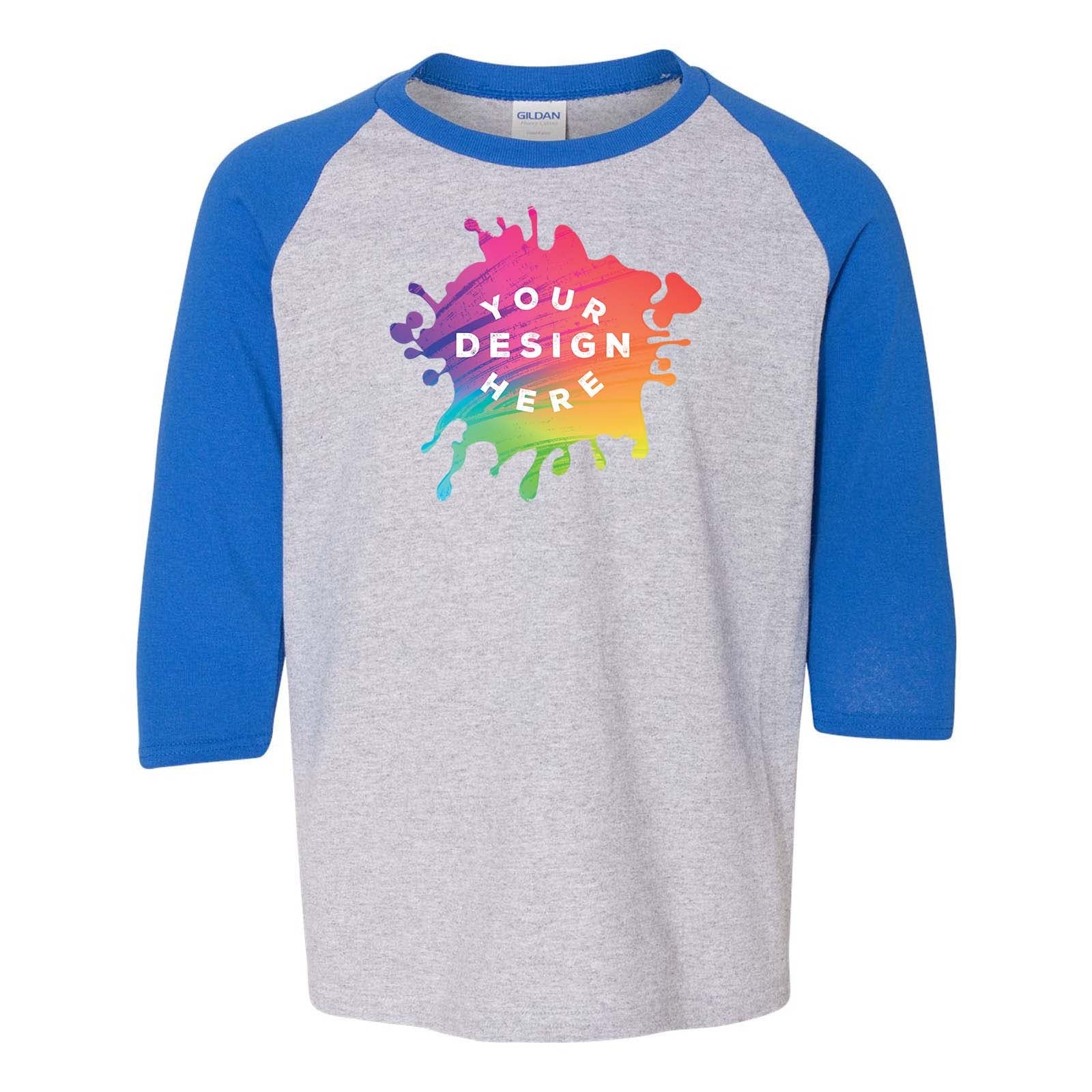 Custom Gildan Youth Heavy Cotton™ 3/4-Raglan Sleeve T-Shirt - Mato & Hash