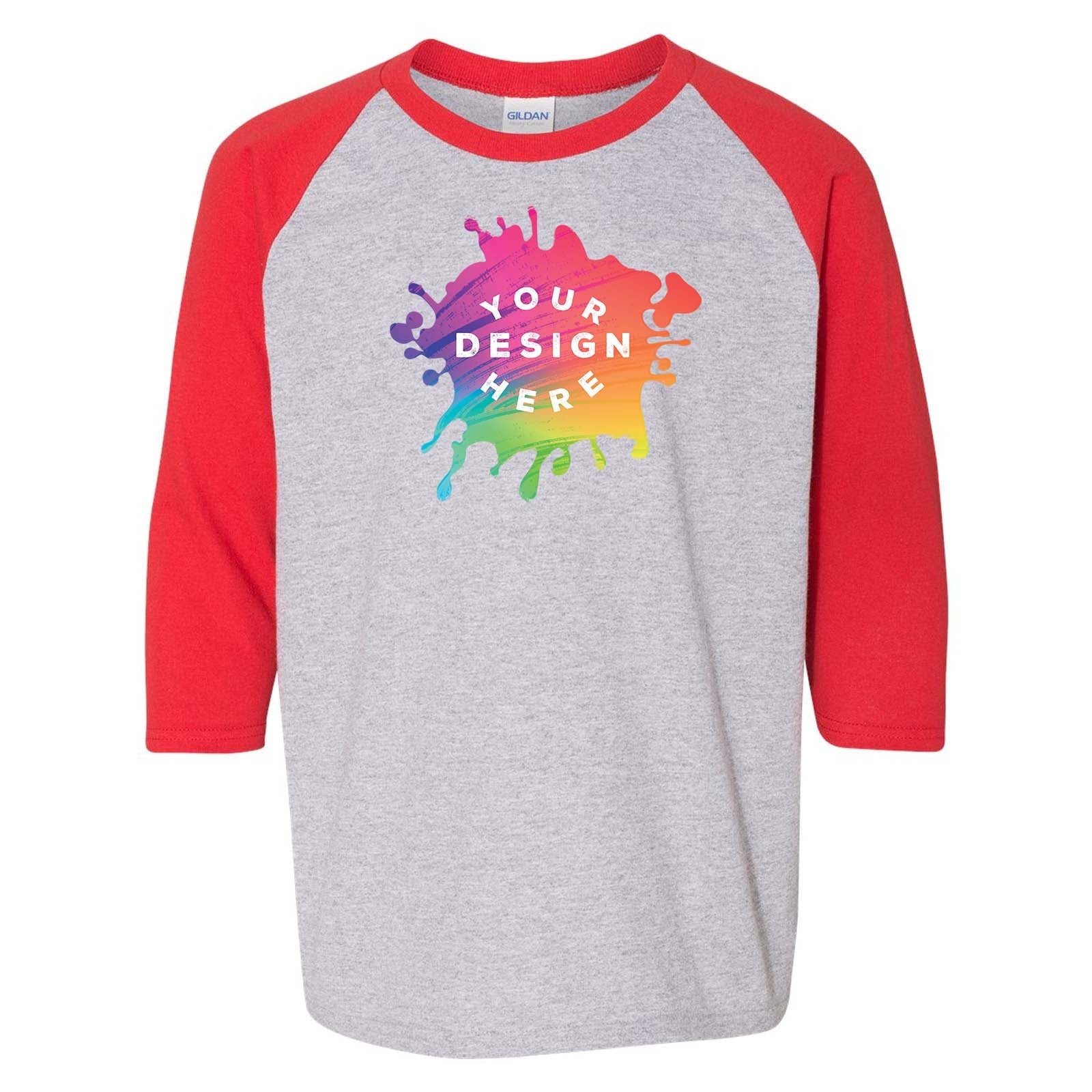 Custom Gildan Youth Heavy Cotton™ 3/4-Raglan Sleeve T-Shirt - Mato & Hash