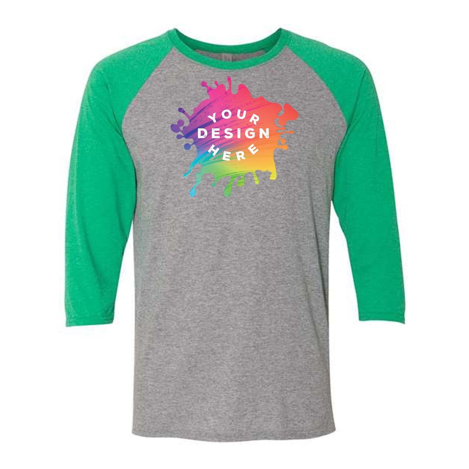 Custom JERZEES Triblend Three-Quarter Raglan Baseball T-Shirt - Mato & Hash
