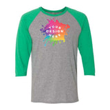 Custom JERZEES Triblend Three-Quarter Raglan Baseball T-Shirt - Mato & Hash
