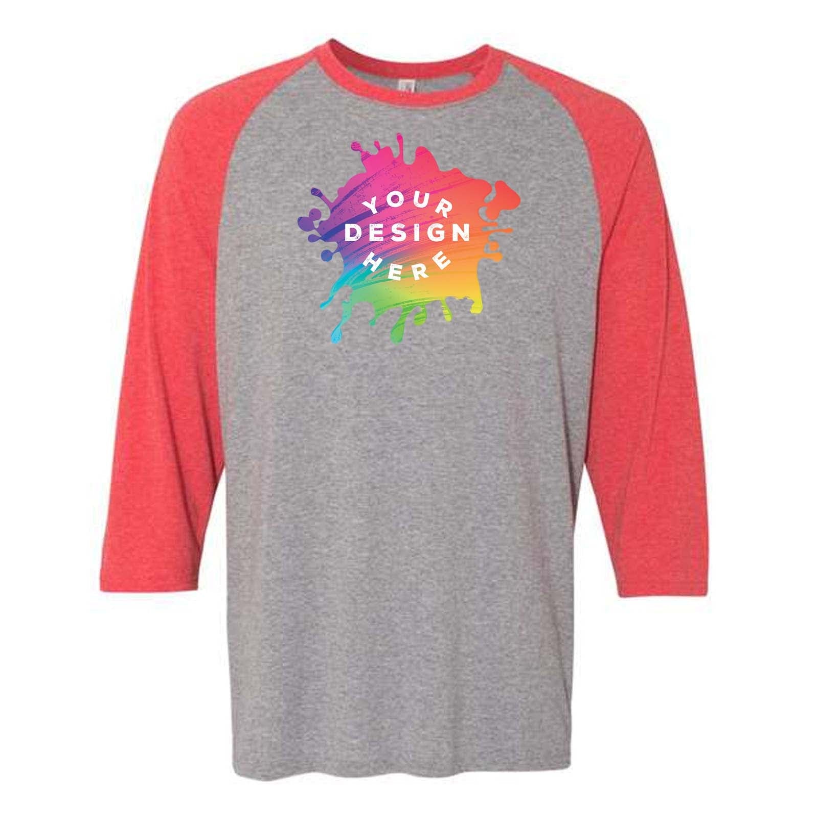 Custom JERZEES Triblend Three-Quarter Raglan Baseball T-Shirt - Mato & Hash