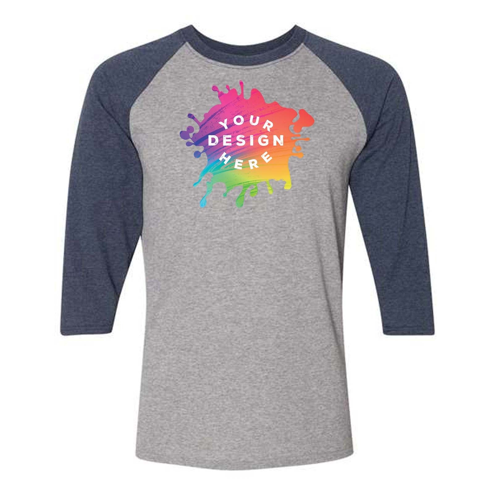 Custom JERZEES Triblend Three-Quarter Raglan Baseball T-Shirt - Mato & Hash