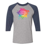 Custom JERZEES Triblend Three-Quarter Raglan Baseball T-Shirt - Mato & Hash