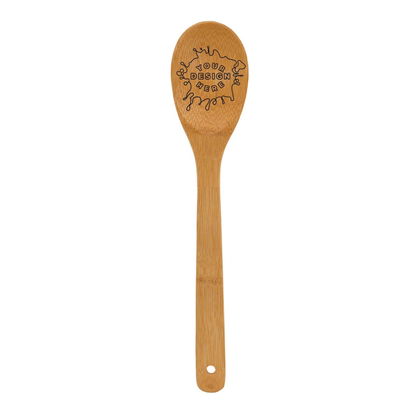 Custom Laser Engraved 12" Bamboo Salad Spoon - Mato & Hash