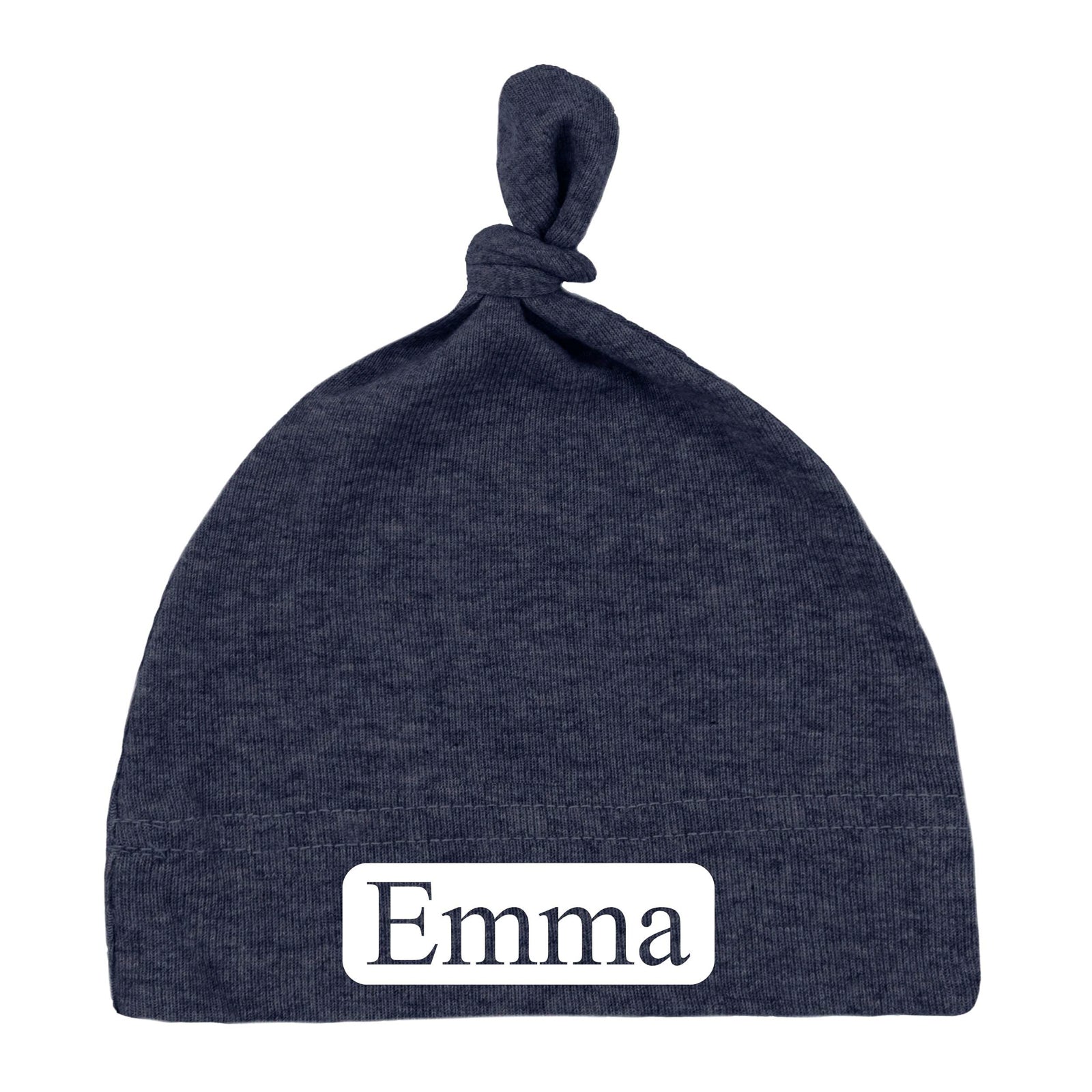 Custom Name (Text in Block) Baby Hat w/ Adjustable Top Knot - Mato & Hash