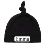 Custom Name (Text in Block) Baby Hat w/ Adjustable Top Knot - Mato & Hash