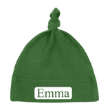 Custom Name (Text in Block) Baby Hat w/ Adjustable Top Knot - Mato & Hash