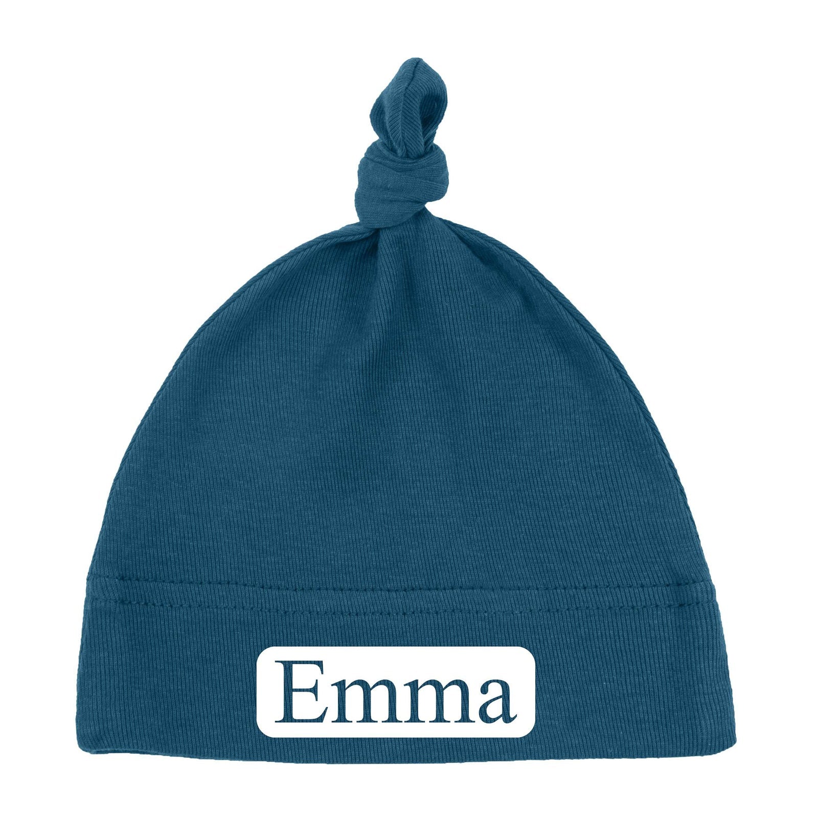 Custom Name (Text in Block) Baby Hat w/ Adjustable Top Knot - Mato & Hash