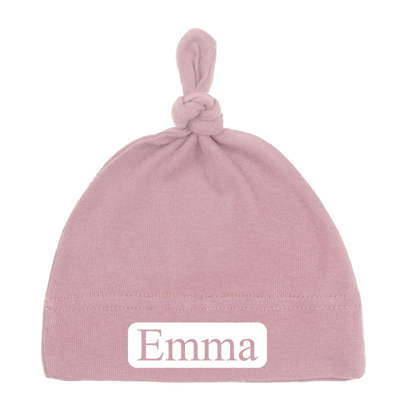 Custom Name (Text in Block) Baby Hat w/ Adjustable Top Knot - Mato & Hash