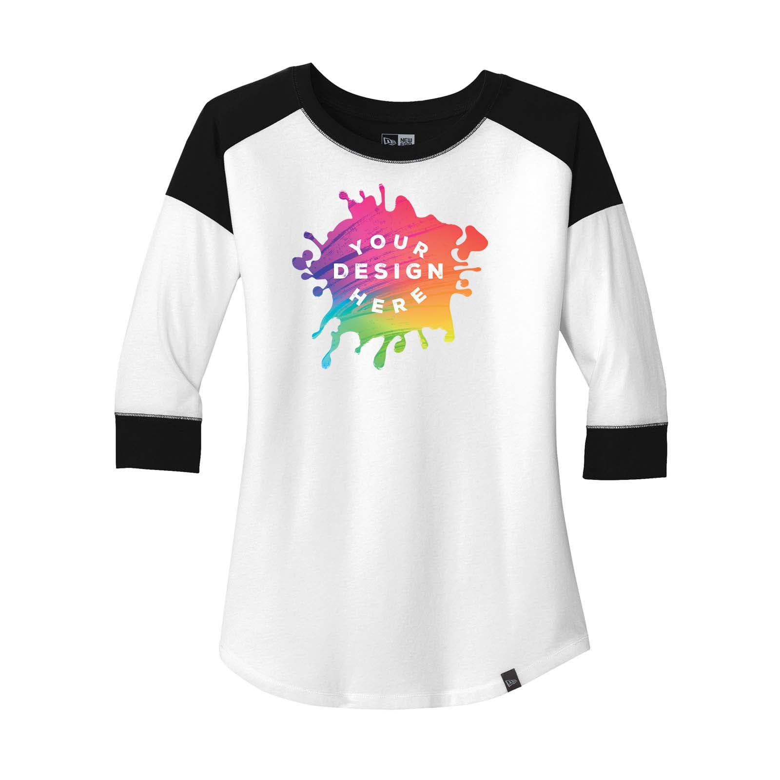 Custom New Era® Ladies Heritage Blend 3/4-Sleeve Baseball Raglan Tee - Mato & Hash