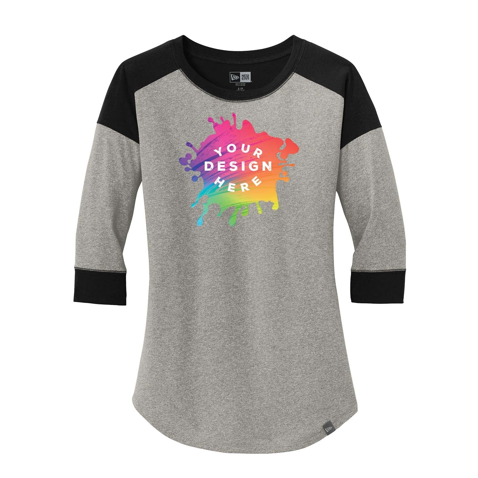 Custom New Era® Ladies Heritage Blend 3/4-Sleeve Baseball Raglan Tee - Mato & Hash