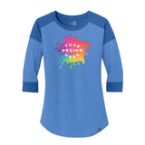 Custom New Era® Ladies Heritage Blend 3/4-Sleeve Baseball Raglan Tee - Mato & Hash