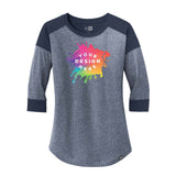 Custom New Era® Ladies Heritage Blend 3/4-Sleeve Baseball Raglan Tee - Mato & Hash