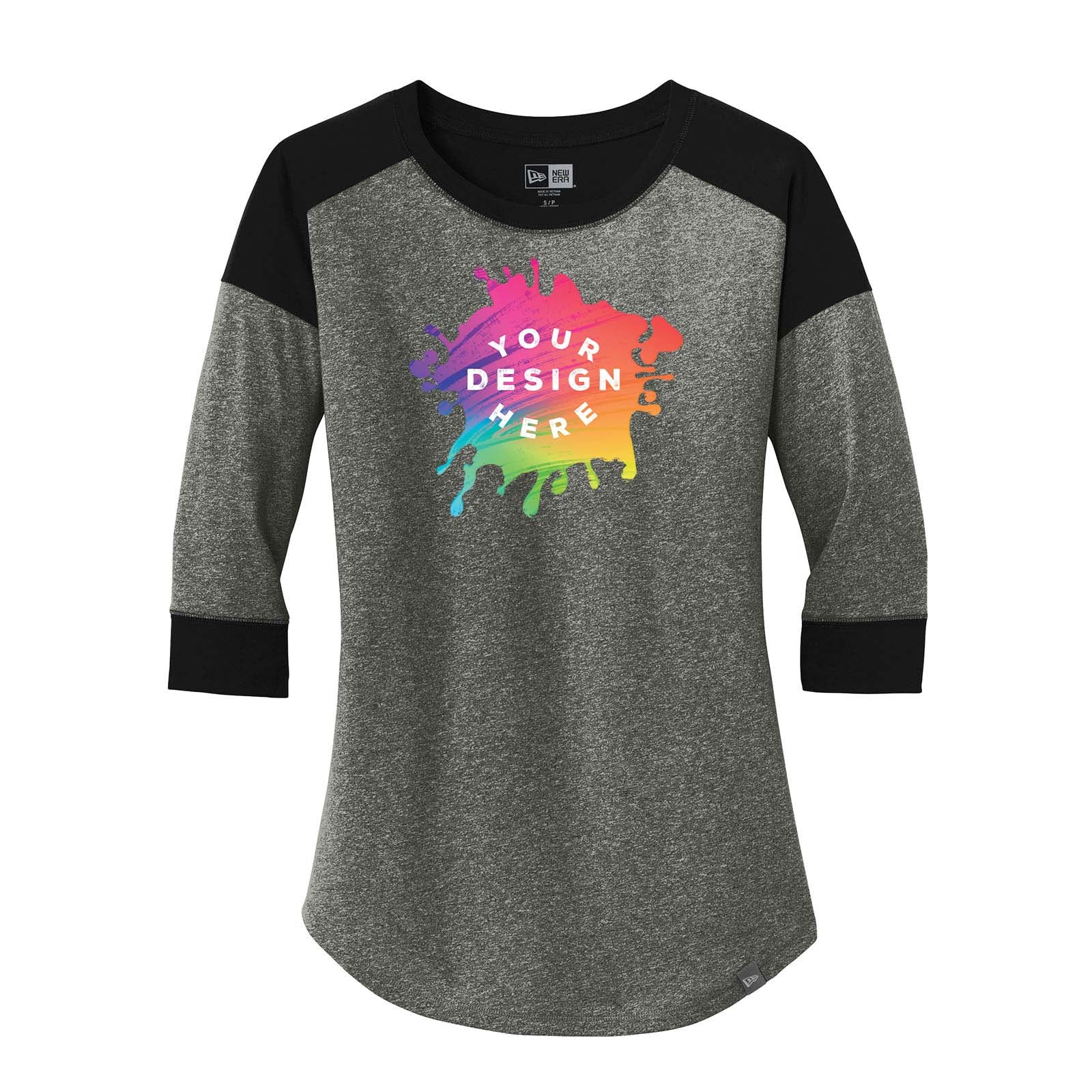Custom New Era® Ladies Heritage Blend 3/4-Sleeve Baseball Raglan Tee - Mato & Hash
