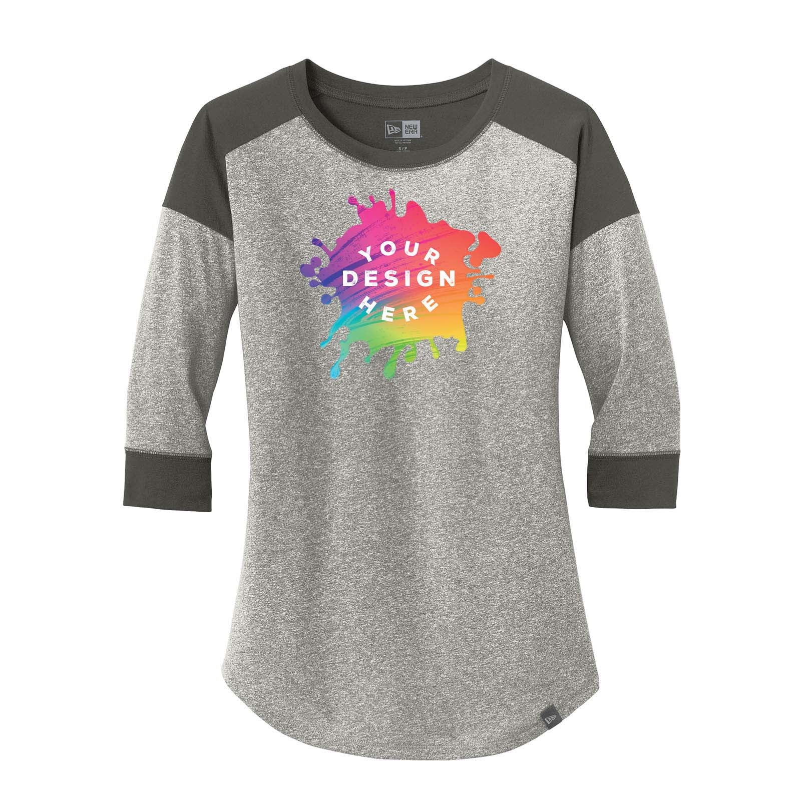 Custom New Era® Ladies Heritage Blend 3/4-Sleeve Baseball Raglan Tee - Mato & Hash