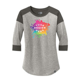 Custom New Era® Ladies Heritage Blend 3/4-Sleeve Baseball Raglan Tee - Mato & Hash
