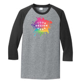 Custom Port and Company Core Blend 3/4 Sleeve Raglan Tee