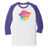 Custom Port and Company Core Blend 3/4 Sleeve Raglan Tee - Mato & Hash