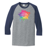 Custom Port and Company Core Blend 3/4 Sleeve Raglan Tee - Mato & Hash