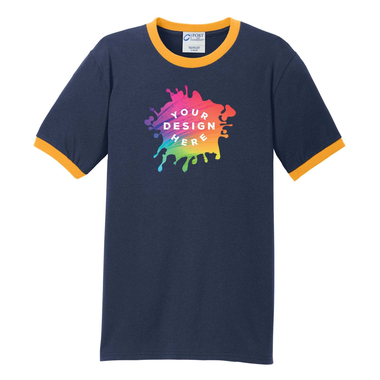 Custom Port & Company® Core Cotton Ringer Tee - Mato & Hash