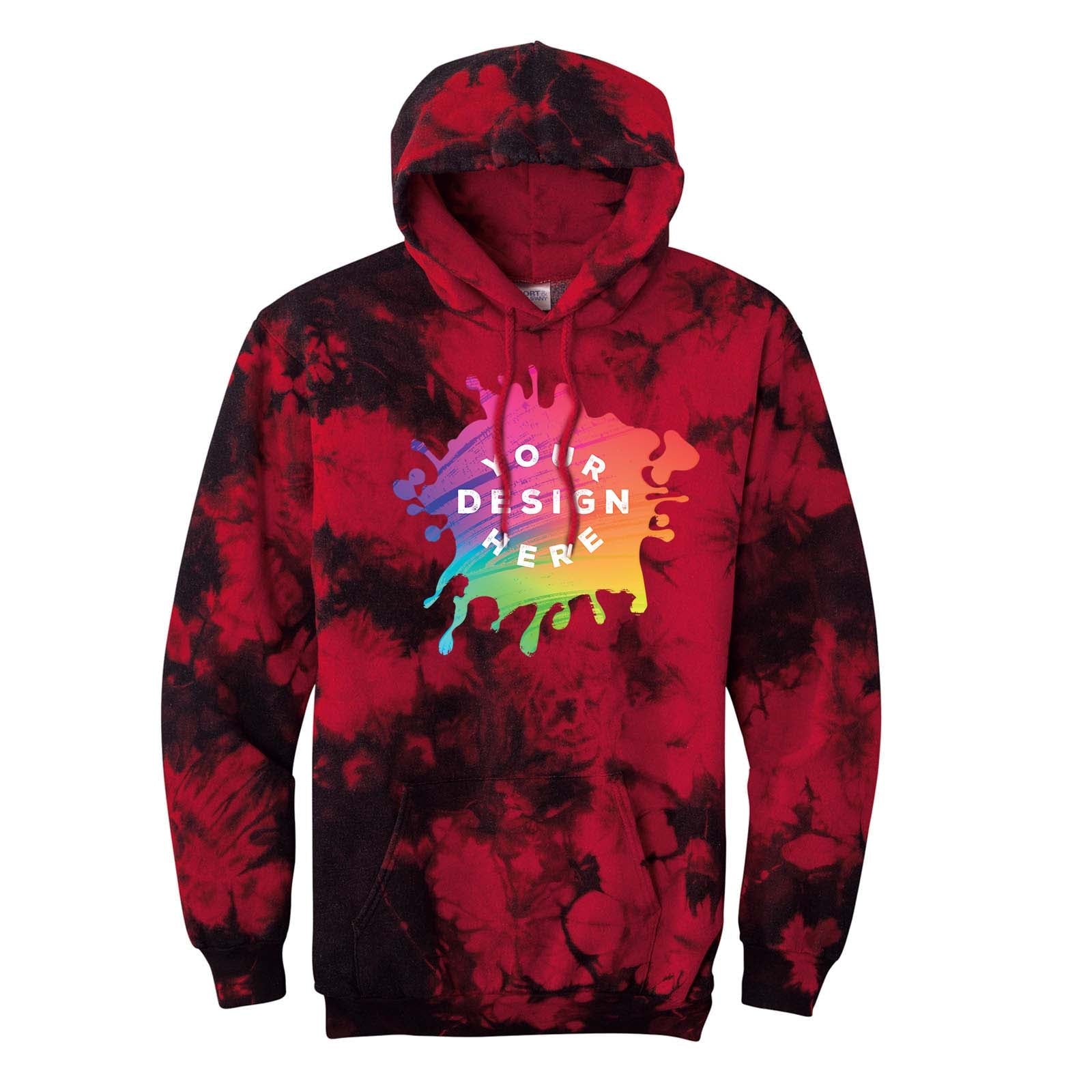 Custom Port & Company® Crystal Tie-Dye Pullover Hoodie - Mato & Hash