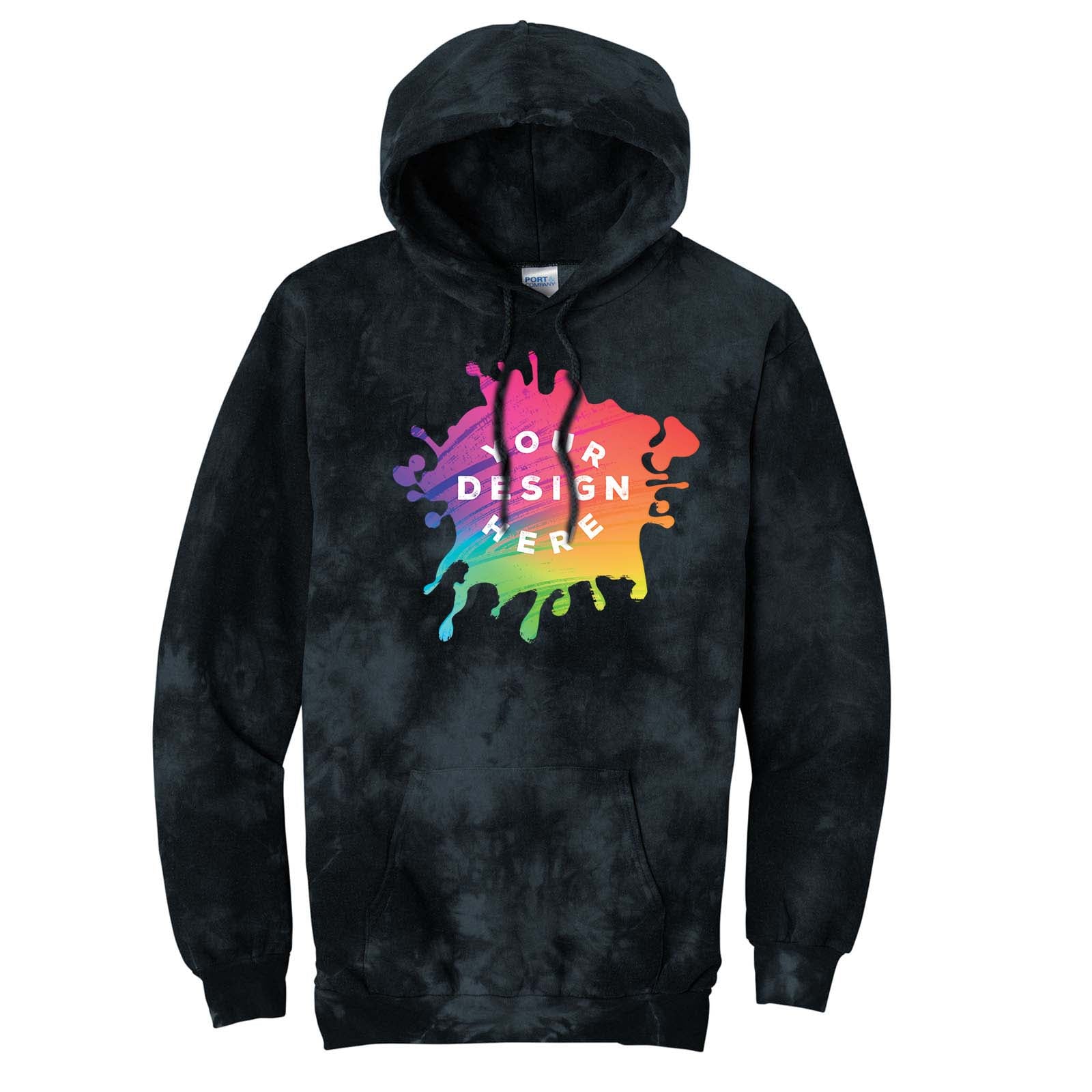 Custom Port & Company® Crystal Tie-Dye Pullover Hoodie - Mato & Hash