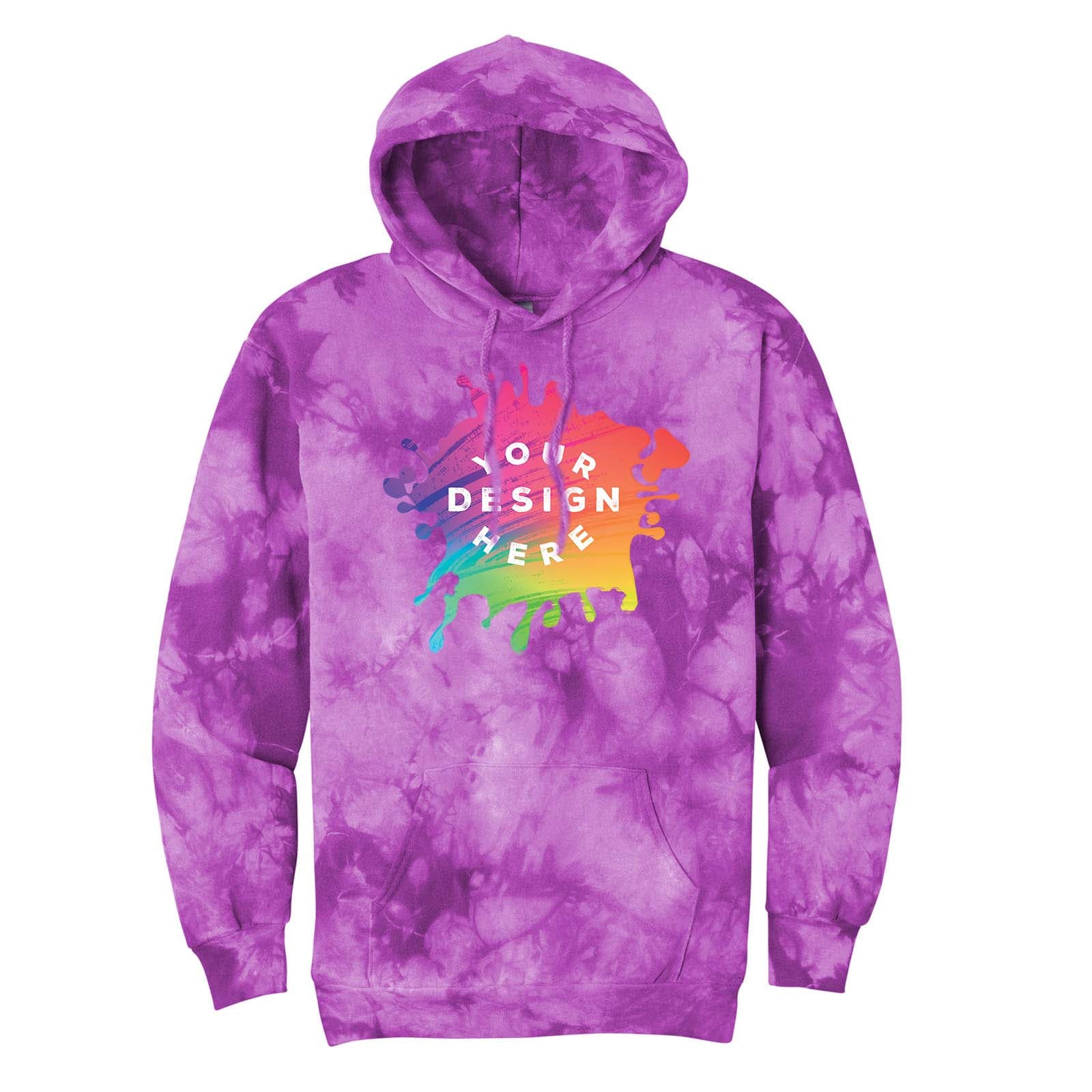 Custom Port & Company® Crystal Tie-Dye Pullover Hoodie - Mato & Hash