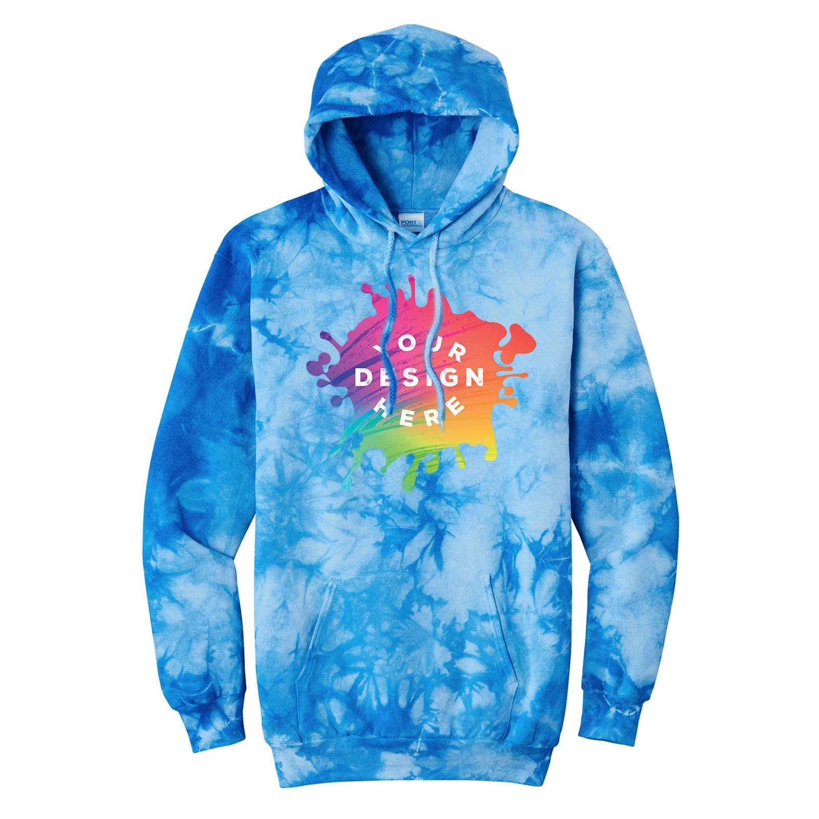 Custom Port & Company® Crystal Tie-Dye Pullover Hoodie - Mato & Hash