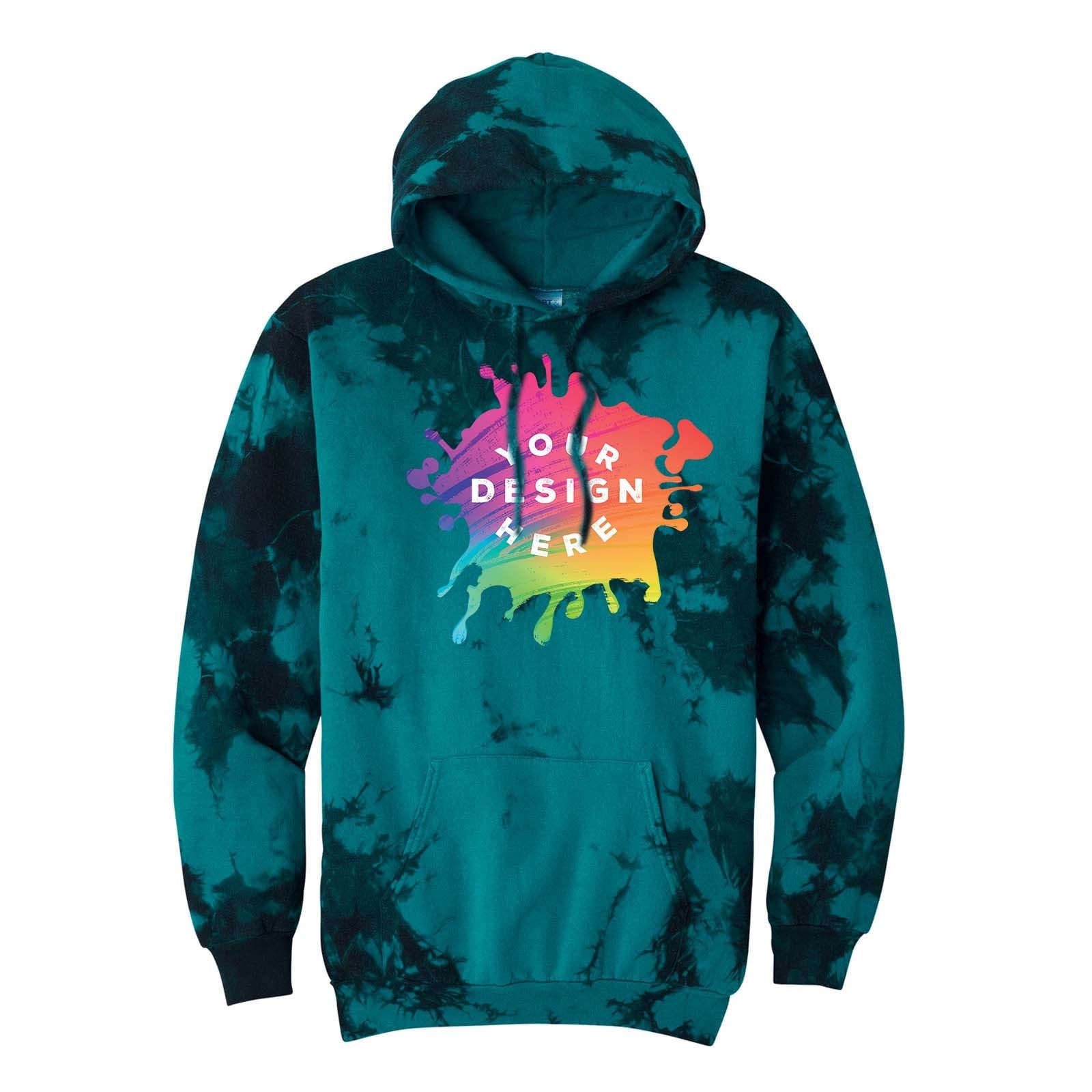 Custom Port & Company® Crystal Tie-Dye Pullover Hoodie - Mato & Hash