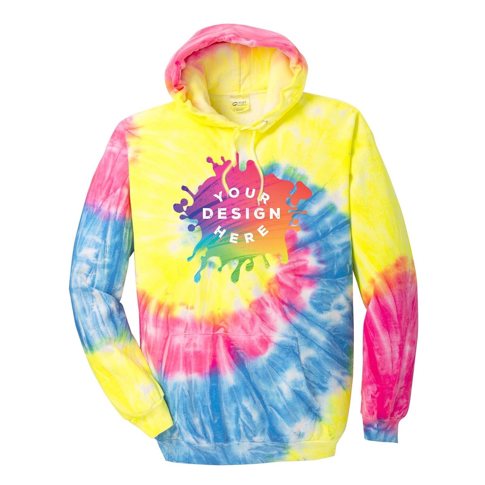 Custom Port & Company® Tie-Dye Pullover Hooded Sweatshirt - Mato & Hash