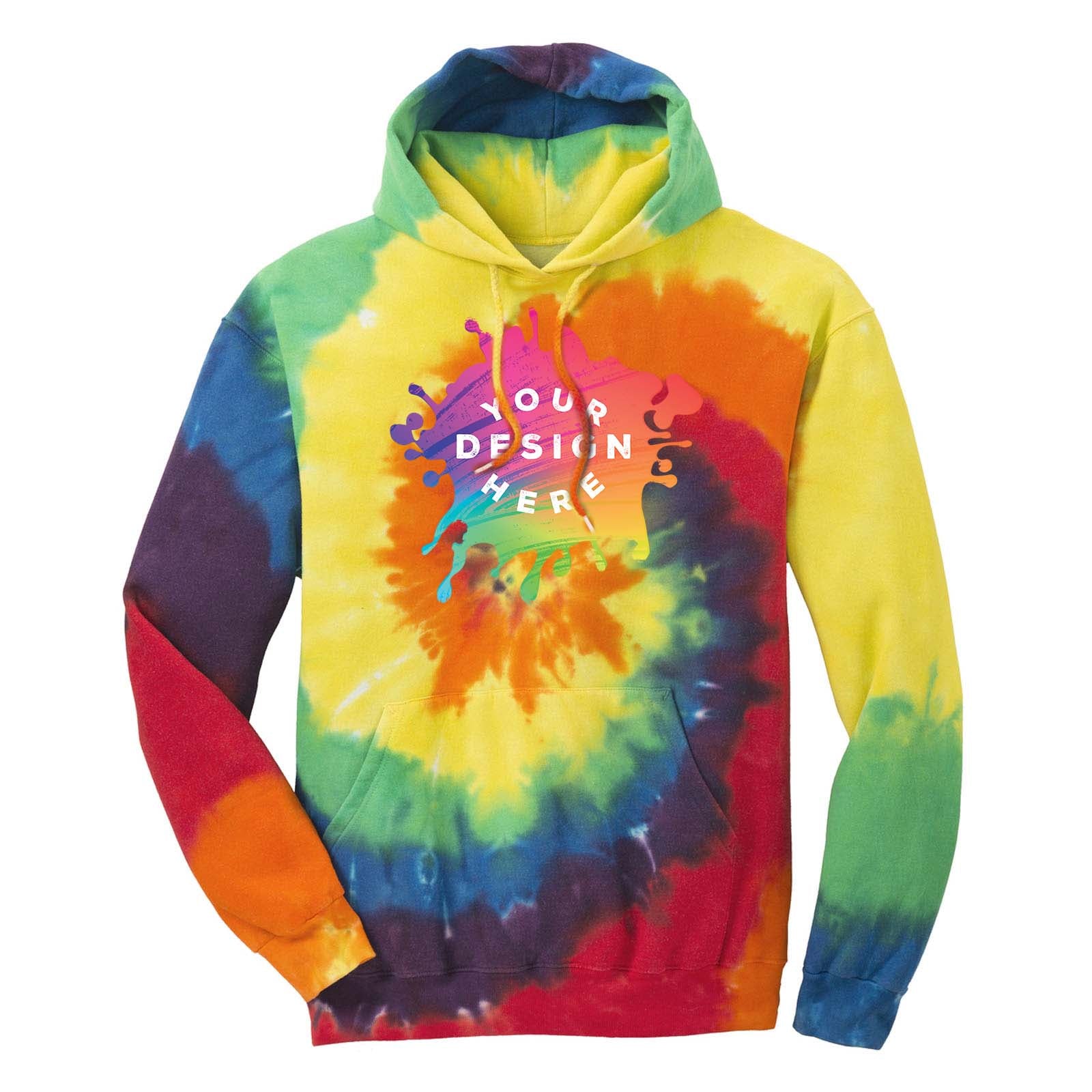Custom Port & Company® Tie-Dye Pullover Hooded Sweatshirt - Mato & Hash